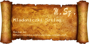 Mladoniczki Szilas névjegykártya